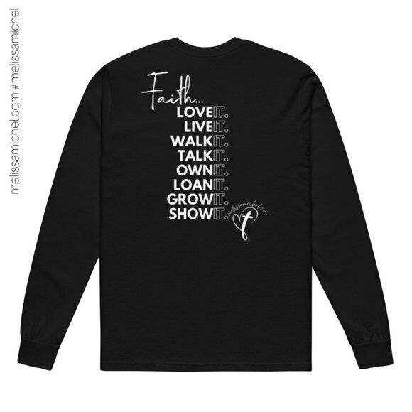 New! Faith Unisex Garment-Dyed Heavyweight Long-Sleeve Shirt - Picture 3 of 8
